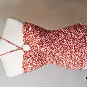 Michael Kors Tankini Top Terracotta  / White Size Small Swim Swimwear